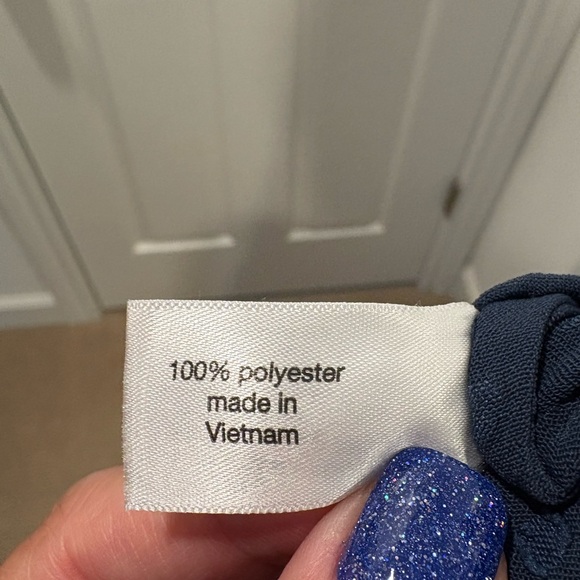 Lane Bryant Maxi Dress 24 Blue Swiss Dot Ruffle Tiered Off-Shoulder - Picture 6 of 7